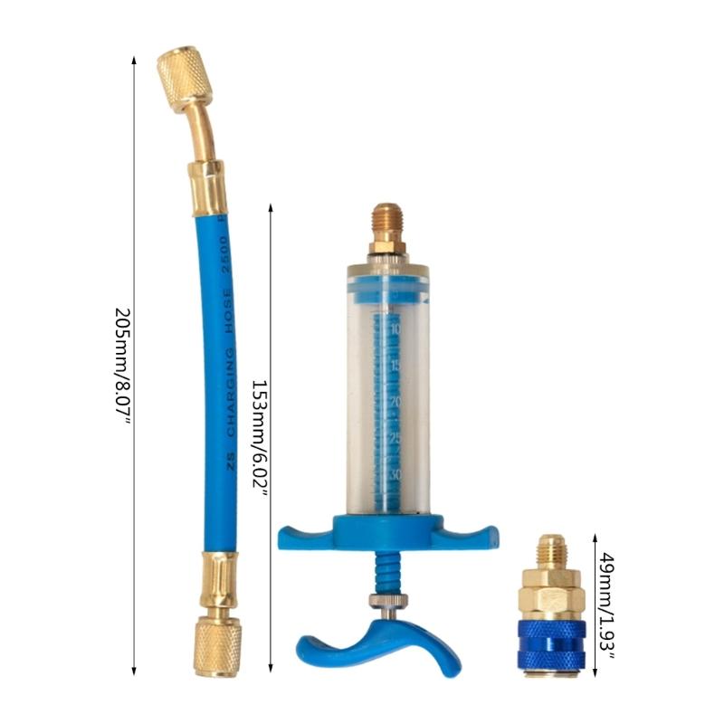 A/C Compressor Oil Dye Injector,Oil and Dye Injector Refrigerants Tools with 1/4" SAE 1 Oz Injections Air Conditioning