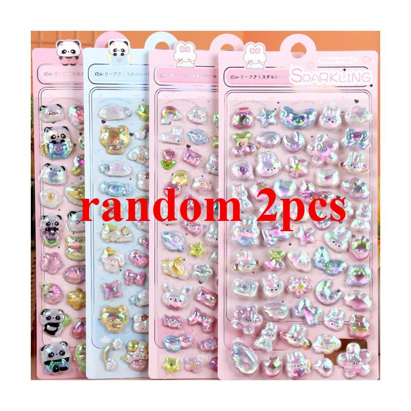 New 2025 popular 3D rainbow embossed stickers for children, featuring cute animals, perfect for decorating planner books Gifts