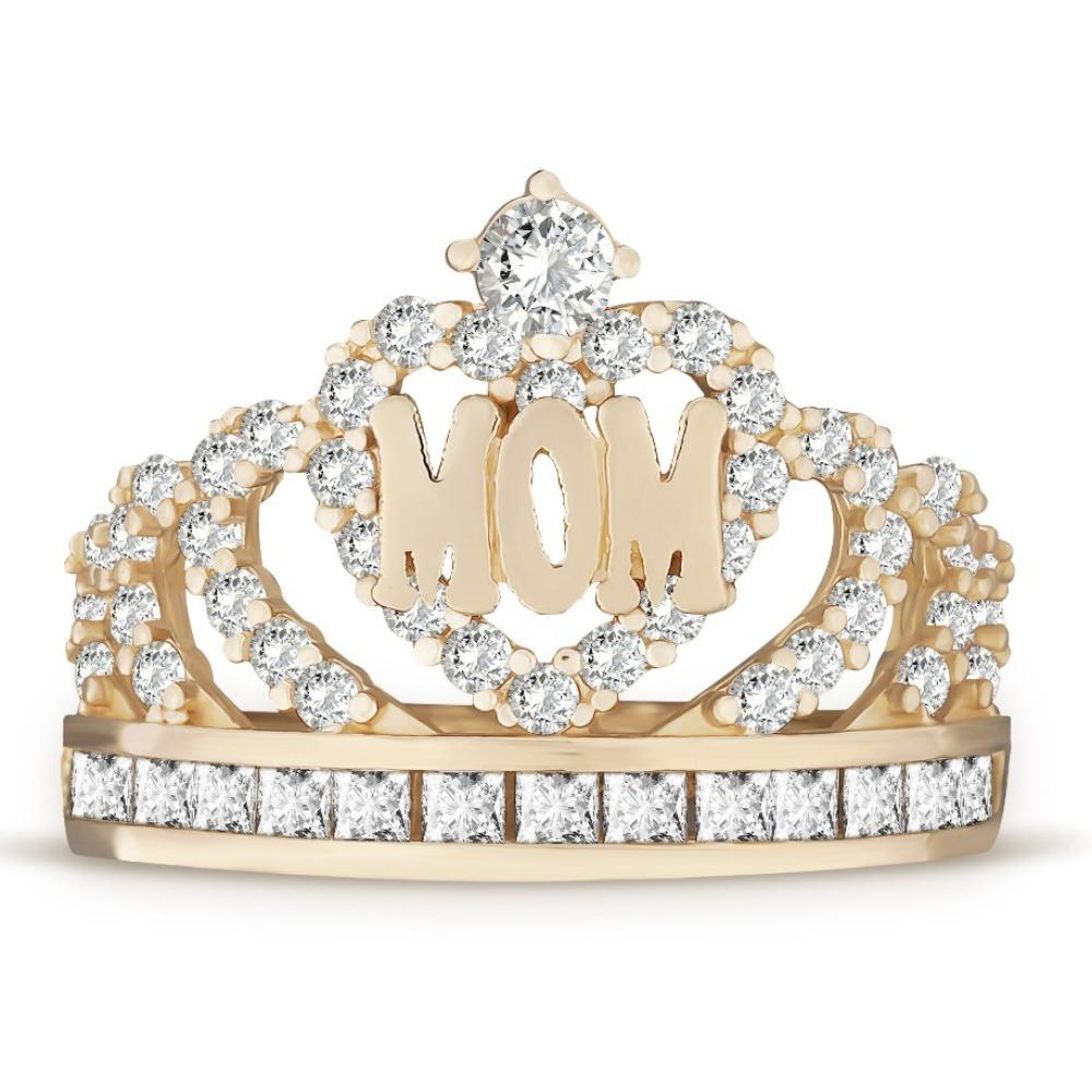 

Роскошное кольцо-корона для новой мамы Модель MOM Подарок на День матери Ювелирные изделия Женские Праздничные Памятные No. 10