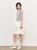 General Idea Asymmetrical Cotton Frill Midi Skirt [White] / Wbe2L13513