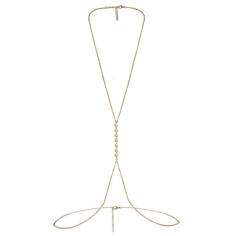 Sexy European & American Crystal Waist & Bikini Chest Chain - Creative Stainless Steel Body Chain Jewelry