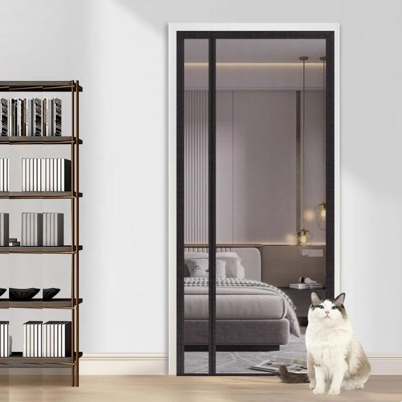 Magnetic Door Screen Custom Size Mosquito Net Curtain Fly Insect Automatic Closing Invisible Mesh For Kitchen indoor living room
