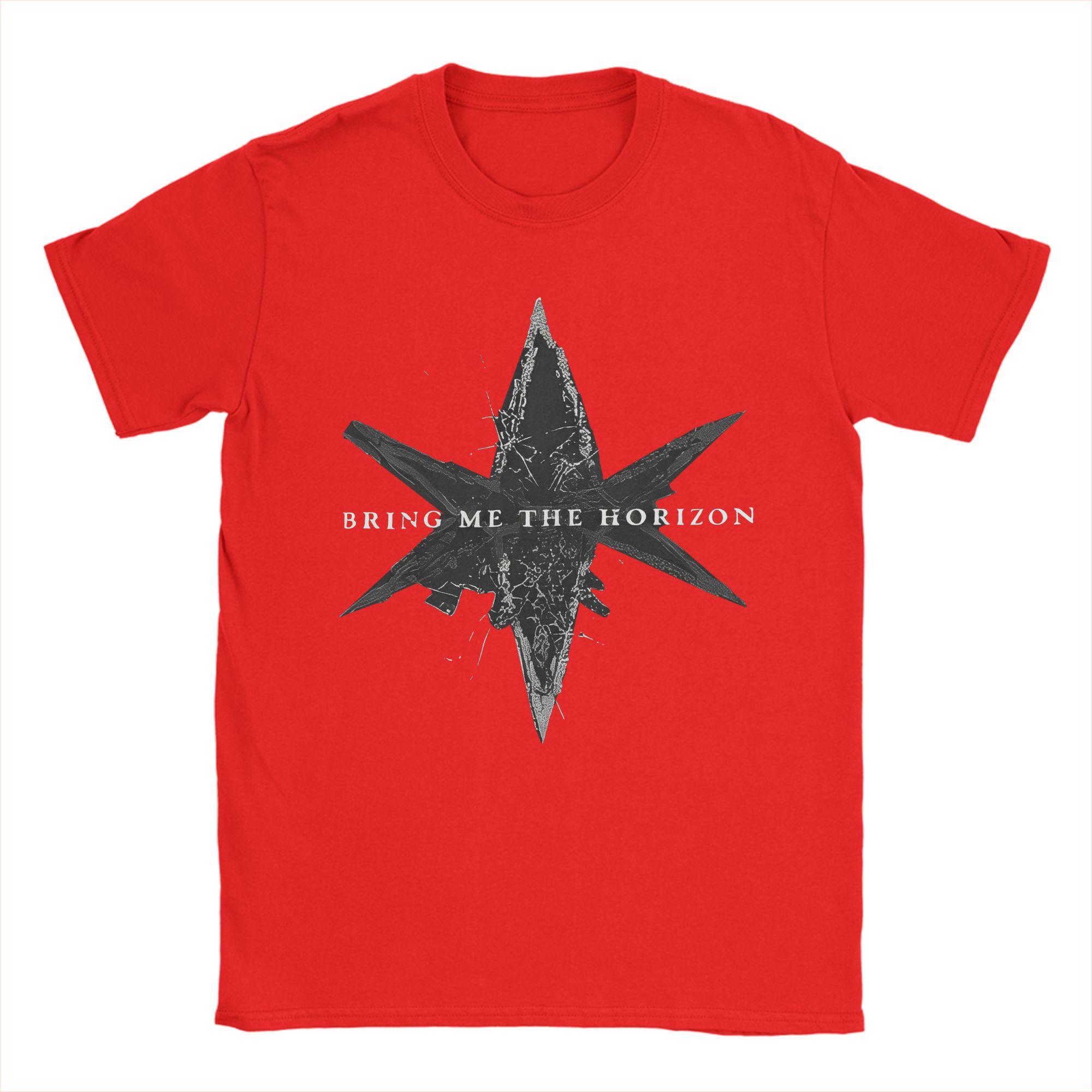 

Bring Me The Horizons BMTH Мужские футболки Винтажные футболки С коротким рукавом Круглый вырез Хлопок Подарок на день рождения Топы S