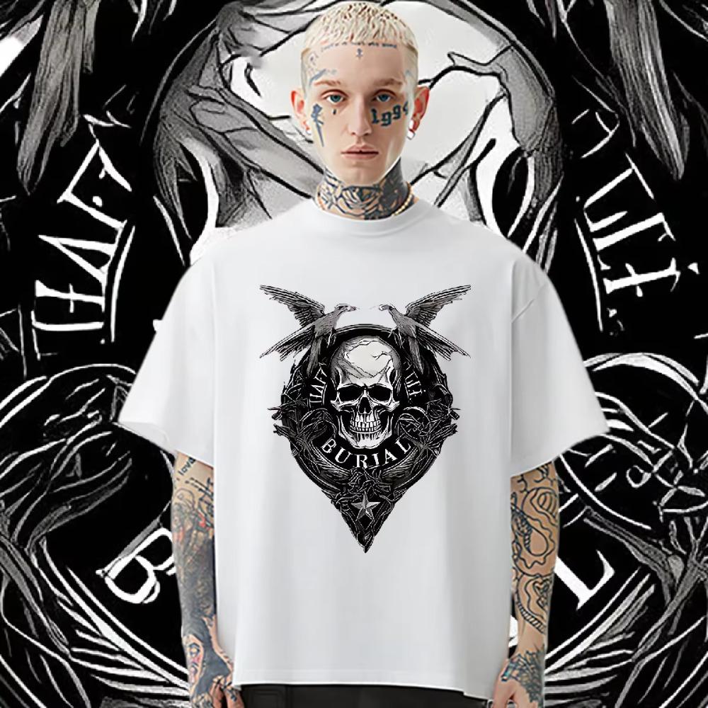 Hot Sale 2024 New Europe Sleeved Top Loose Oversize Round Neck Printed Slight Stretch Shirt Hip Hop Customization Funny Tops