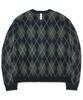 Nomanual Argyle Hairy Cardigan - Khaki