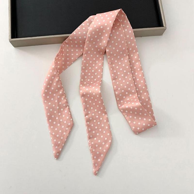 Fashion Polka Dot Silk Scarf Versatile Headwear Hair Band Korean Style Luxury Silk Scarf Belt Package Hanging Decor Accessories