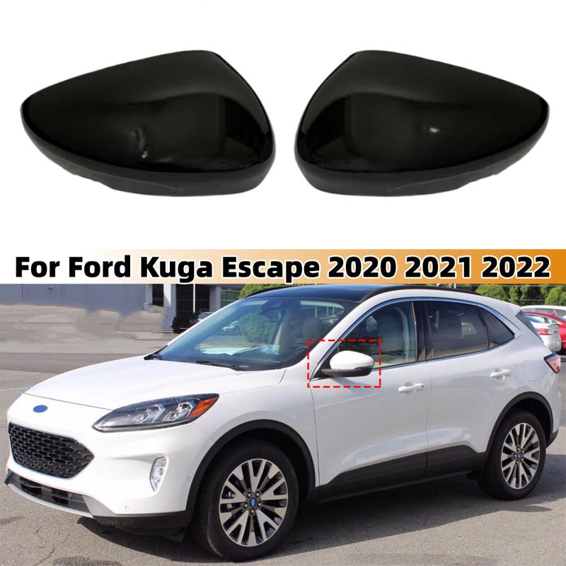 

Pair Replacement Rearview Side Mirror Covers For Ford Kuga Escape With Signal Light Rear View Mirror Cover Trim чорний
