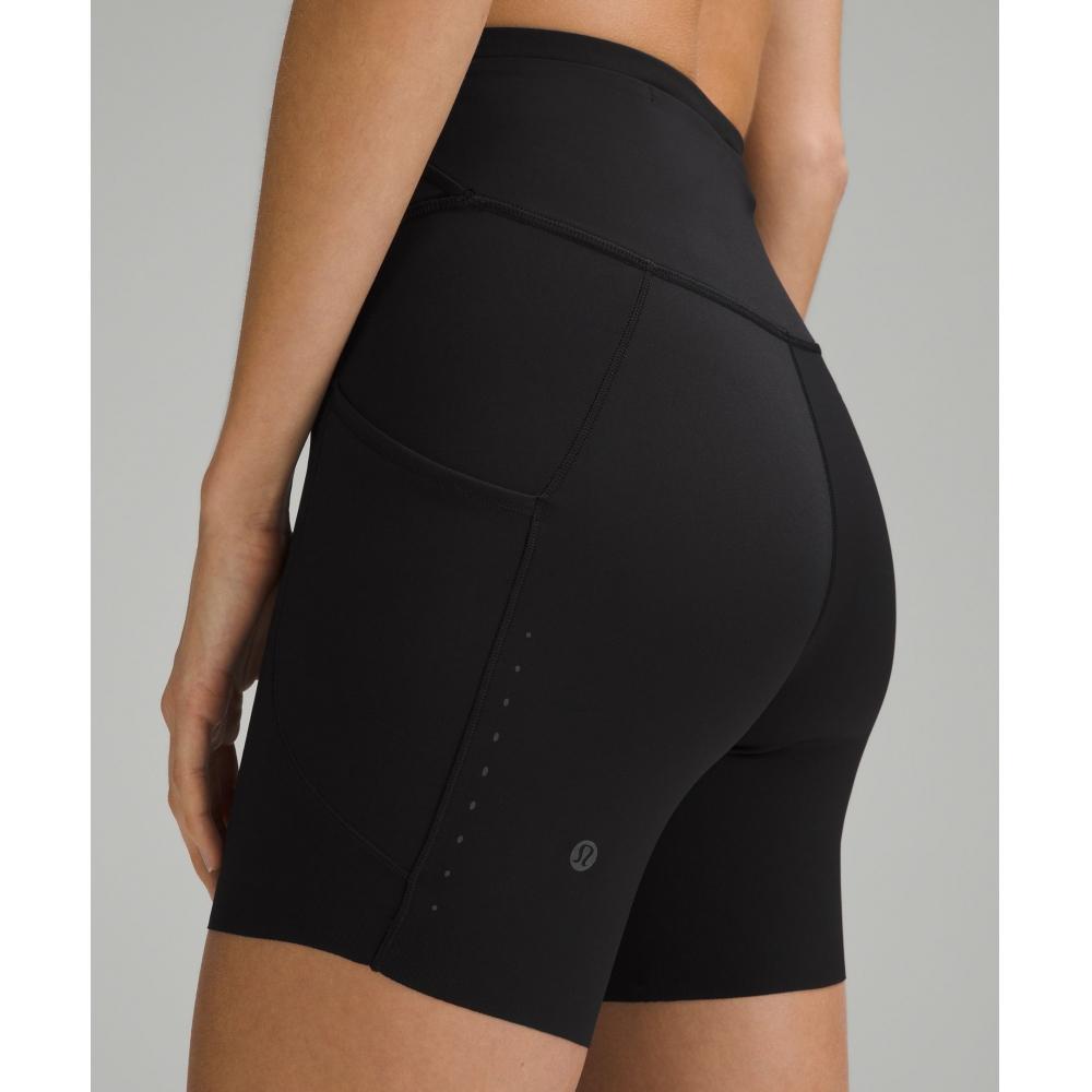 Lululemon Fast And Free High Rise Short 6   Pockets Black