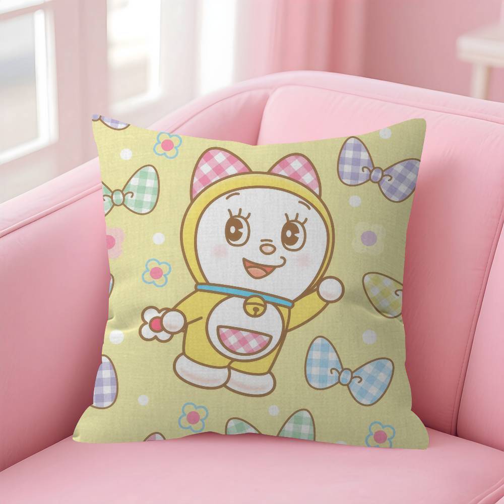 Cushion Cover Car Throw Pillow Case For Sofa Car Christmas Gift Anime Dddoraemon Wwhitepaper