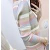 Early Autumn New Hanpai Fashion Casual Striped Stretch Open Button Long Sleeve Knitwear