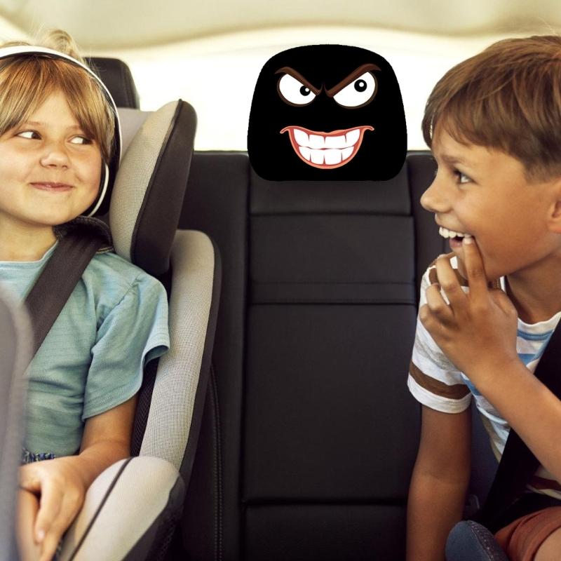 Festive Car Interior Decoration Headrest Covers Playful Halloween Graphics Comfort Fit Polyester Fabric Driver Gift 2pcs