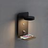 LED Wall Lamp With Switch And USB Charging Port Modern 9W Black White Aisle Bedroom Bedside Art Lighting Decoration Wall Lights