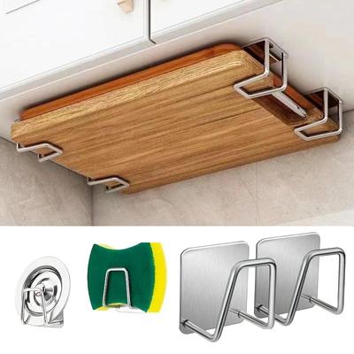 Kitchen Sponges Racks Self Adhesive Sink Sponges Drain Drying Rack Holders Kitchen Sink Accessories Stainless Steel