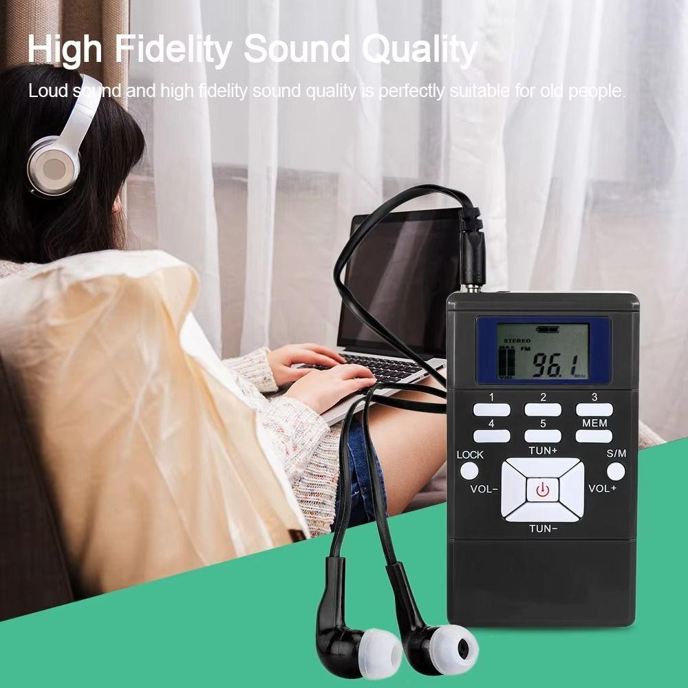 FM (Frequency Modulation) Digital FM Radio Audio AF Music Player FM Radio Receiver  For The Aged