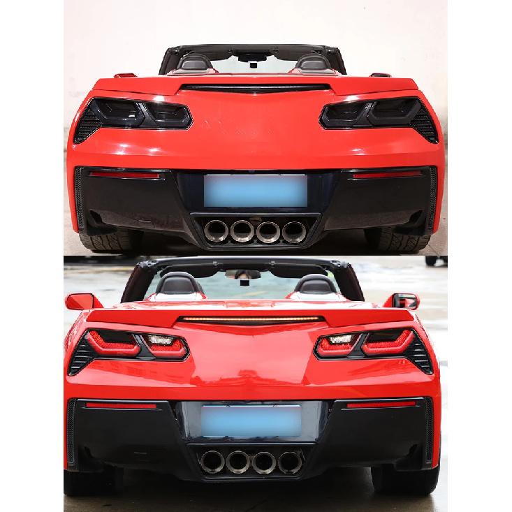 For Chevrolet Corvette C7 2014-2019 ABS Black Car Rear Tail Light Rear fog lamps Blackout Cover Trim Sticker Car Accessories