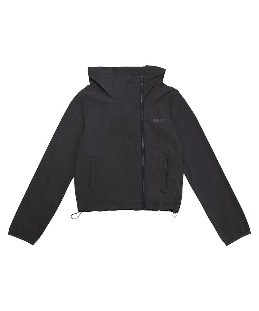 ESCAPEFROM Escf Logo Point High-Neck Windbreaker Charcoal