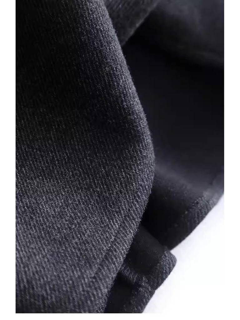 Woolen High-Waisted A-Line Eight-Panel Midi Skirt for Women - Elegant and Versatile for Autumn/Winter