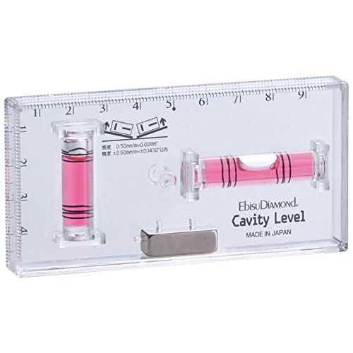 Ebisu Magnetic Cavity Level, Transparent/Red, ED-10CVMR