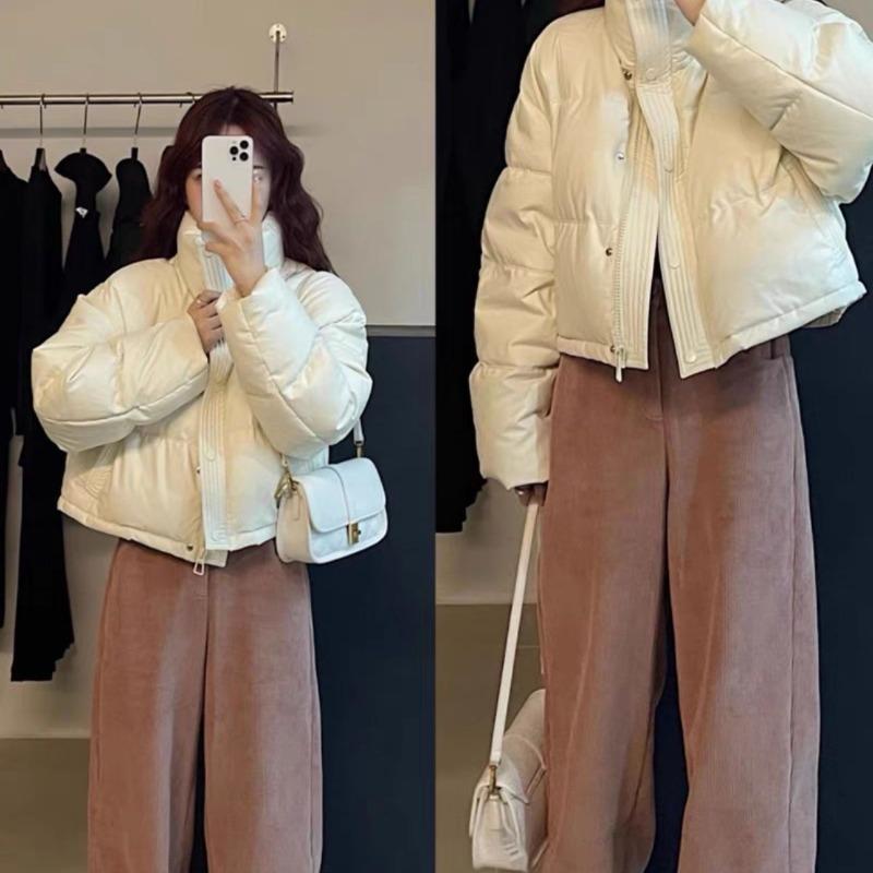 

Женская хлопковая одежда, короткие модели, новая зимняя утолщенная одежда-хлеб со стойкой, маленькая куртка Кендо XL белый