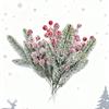 12PCS Christmas Cuttings Table Centerpieces Snowfall Berry Design Christmas Decorations Snow Scene Design Home Decor Winter