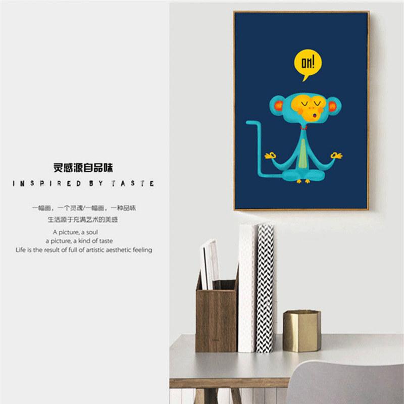 

Йога обезьяна милый мультяшный животный принт постер холст живопись для детской комнаты домашний декор настенная картина Quadro Art Craft 40x60cm No Frame