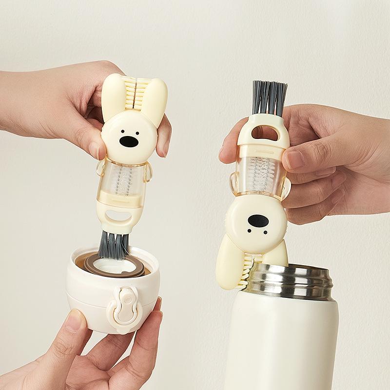 4-in-1 Thermal Cup Cleaning Brush Set: Rabbit Cup Cover, Bottle, Nipple, and Gap Brush