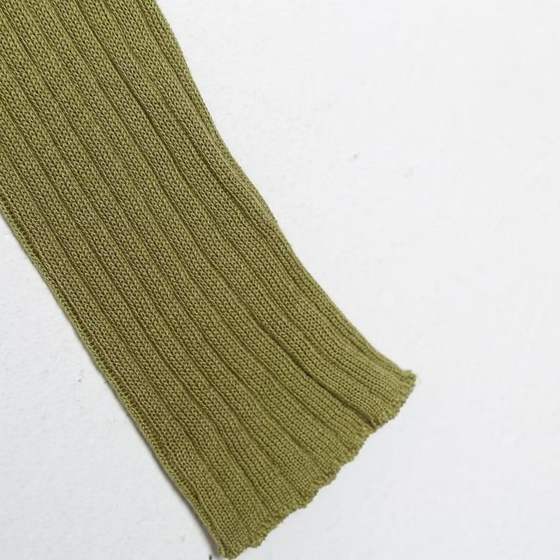 Kaslead New Arrival Women's Clothing Fashion Style Stylish Simple and Versatile Silm Hairline Rule Knitted Long Sleeve Cardigan