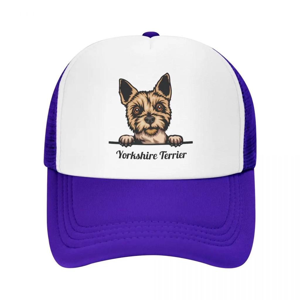 Cappellino da camionista con cane Yorkshire Terrier che sbircia Personalizzato Donna Unisex Regolabile Cappellino da baseball per adulti Cappellino da papà per esterni