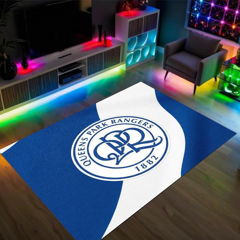 Queens Park Rangers Football Design Crystal Velvet Carpet Cozy Non?Slip Printed Rug For Bedroom Living Room Entrance