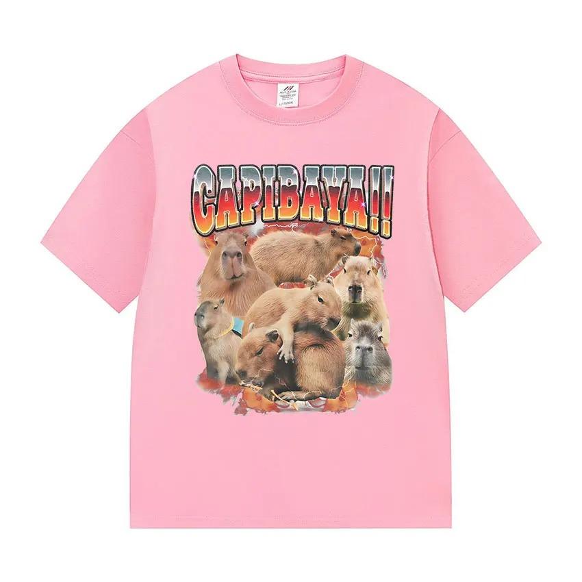 Capybara Meme Graphic Tee 100 Premium Cotton Vintage Washed Oversized Unisex Street Fashion Women And Men Tshirts