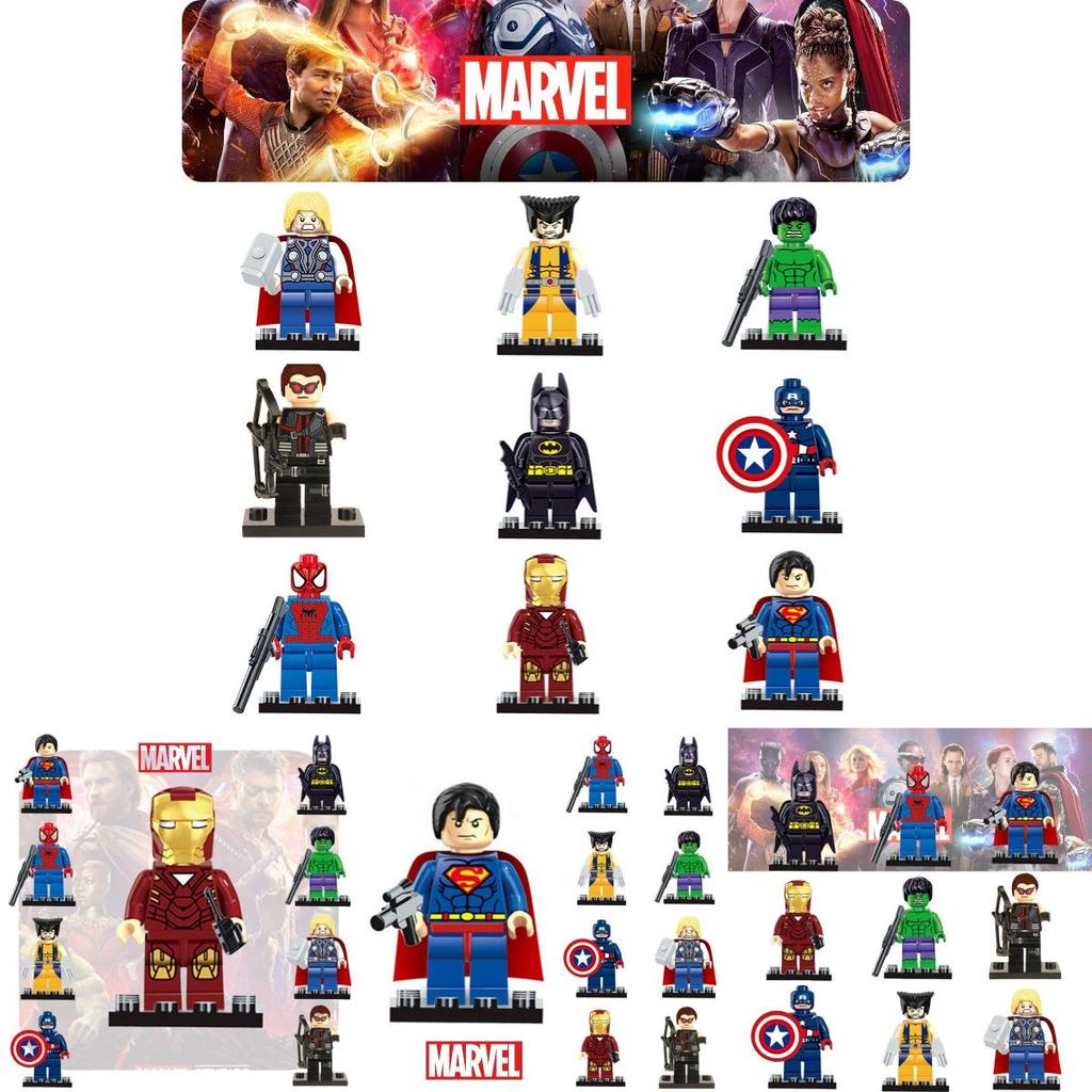 D818-898 Superhero Building Blocks High-quality Abs Plastic Diy Assembly Toy 9 Color Options 5cm Height