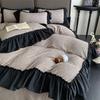 French Large Lace Bedding Set Four-piece Set Princess Style Skin-friendly and Comfortable Washed Quilt Cover Bed Sheet Pillowcase