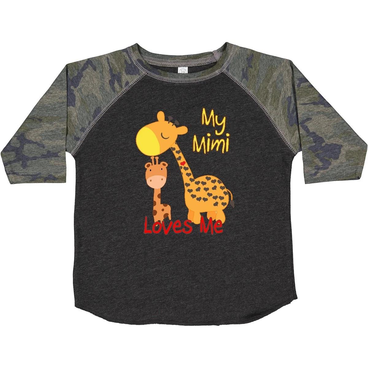 Inktastic My Mimi Loves Me Giraffe Toddler T-Shirt Grandmother Grandchild Child 100