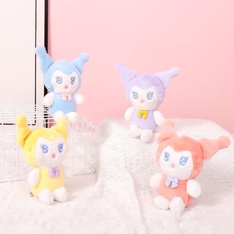 Adorable Plush Cartoon Kuromi Doll Backpack Accessory Cute Bag Charm Keychain