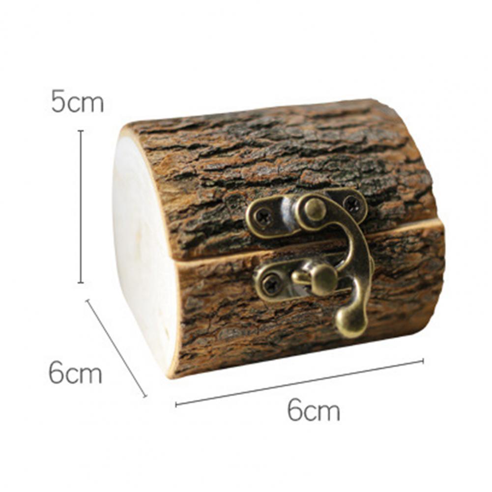 Creative Ring Box Wooden Handmade Crafts Rustic Jewelry Storage Holder Personalized Ring Bearer Box Wedding Gifts