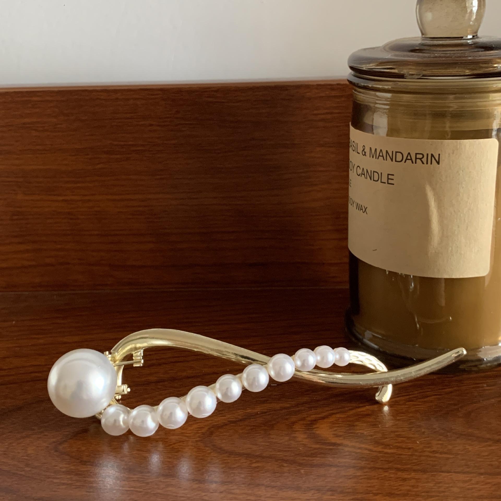 Корейская версия заколки-шпильки с жемчужным крестом, простая пружинная заколка-зажим, для затылка, заколка для волос, модные аксессуары для волос