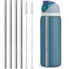 Metal Straw Replacement for Owala Water Bottle 40 Oz Accessories, With 2 Straw Cleaner, Reble Stainless Steel Straws Compatible With Owala FreeSip