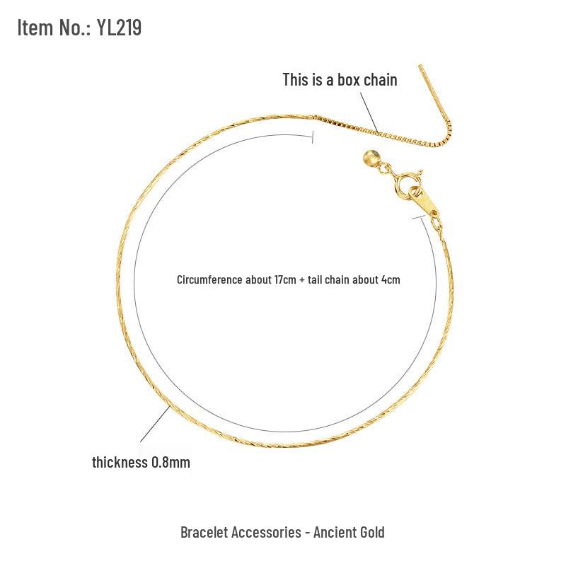 

Браслет-инфлюенсер из стерлингового серебра с песочным золотом, сделай сам, с регулируемыми бусинами античная золотой