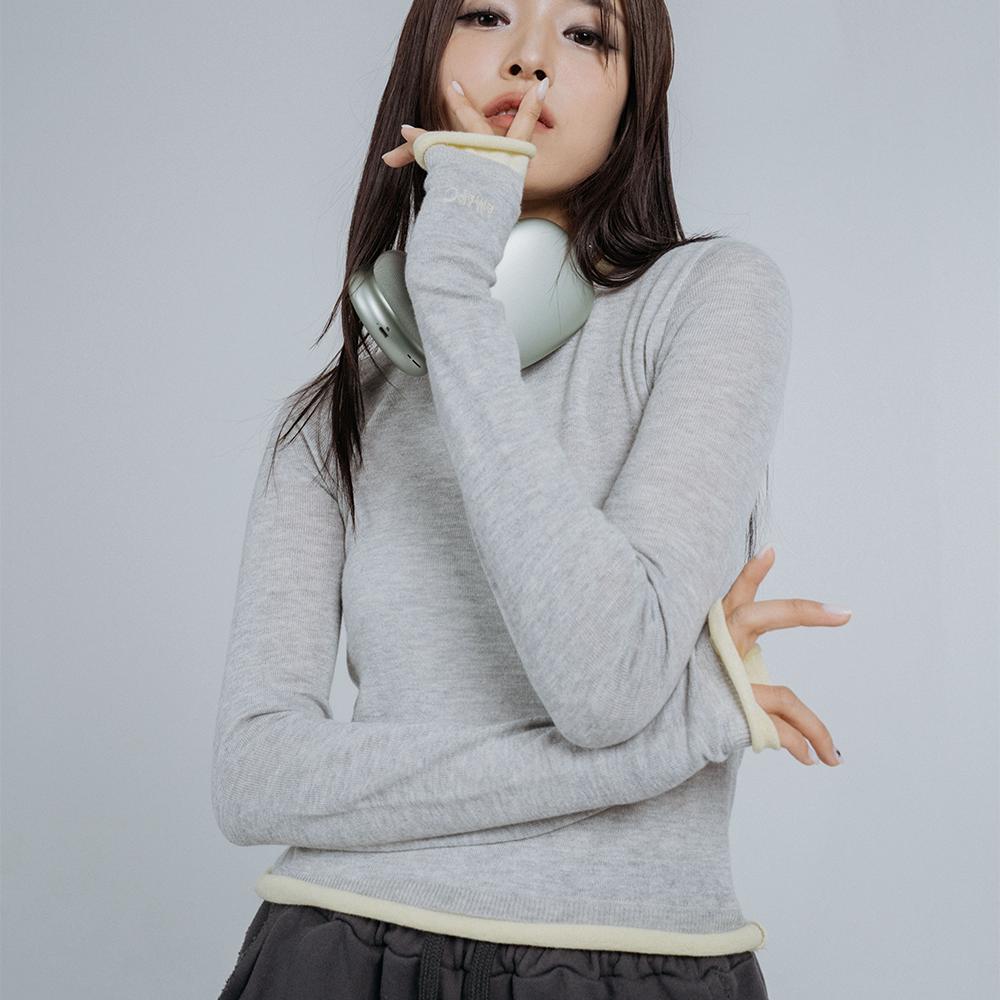 Amaps Lar Layered Pullover Melange Gray Melange Gray