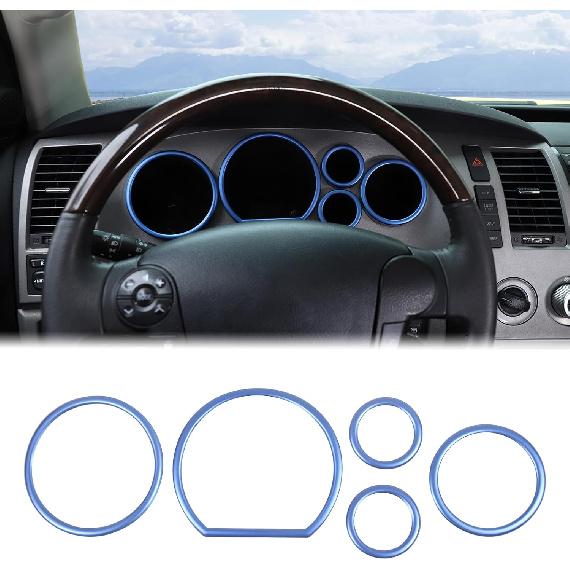 

Aunginsy Car Dashboard Ring Trim Frame Kit Compatible with Toyota Tundra 2007-2013 Car Aluminium Center Console Dashboard Instrument Panel Gauge