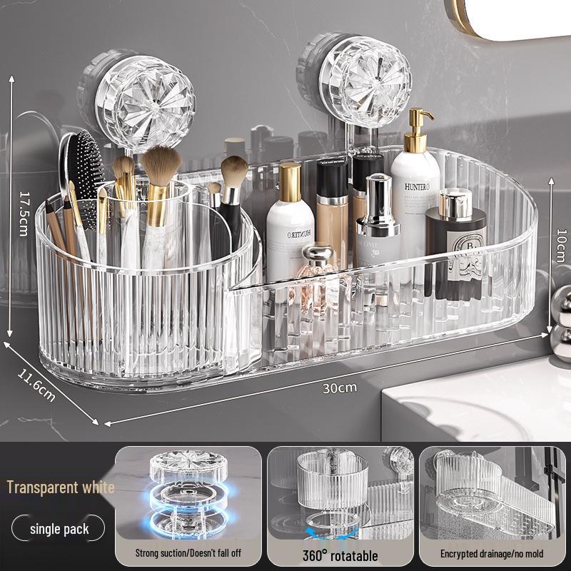Punch-Free Suction Cup Bathroom Cosmetics Organizer