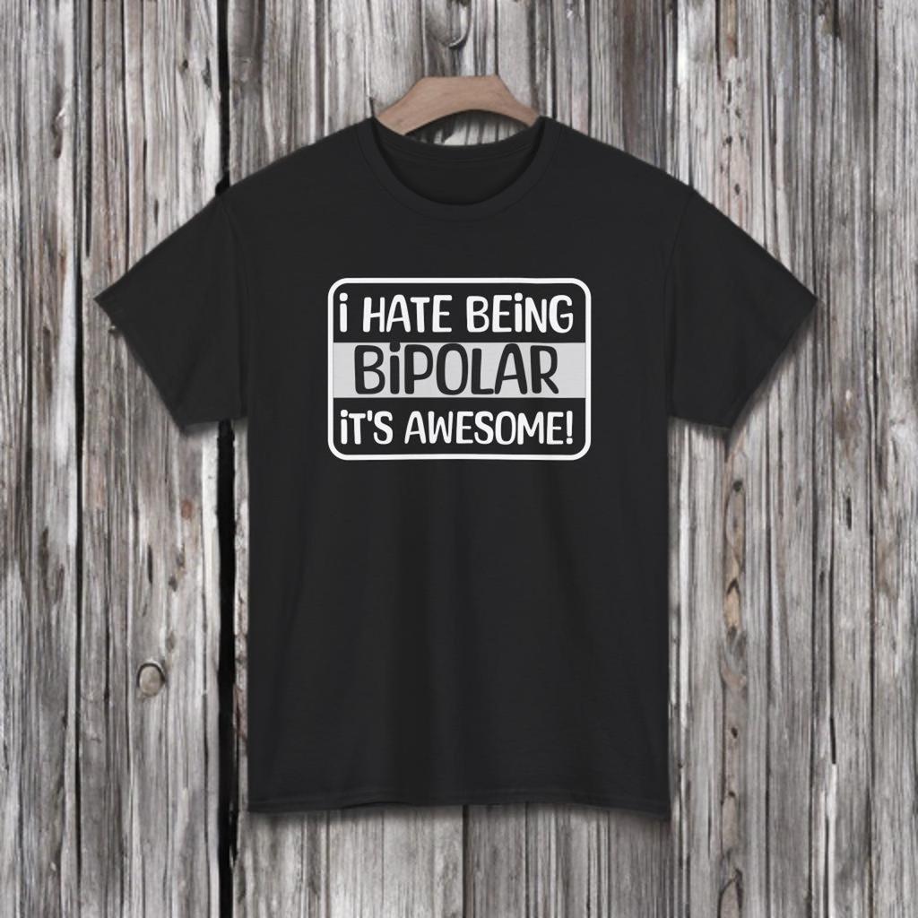Bipolar Awareness T-Shirt, Fun Mental Health Gift, Unisex Cotton Tee, Self-Expression Shirt, Casual Wear, Supportive Apparel
