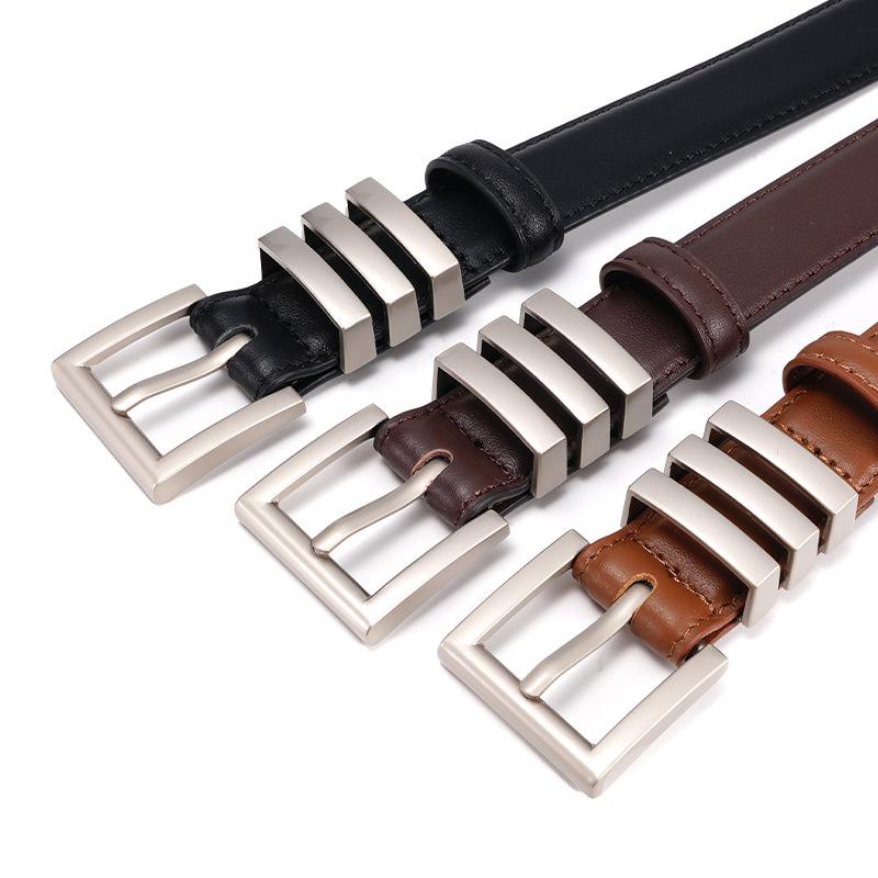 New Belt for Women Retro Fashion Decorative Jeans Skirt Versatile Personality Fog Silver Pin Buckle for Women Belt