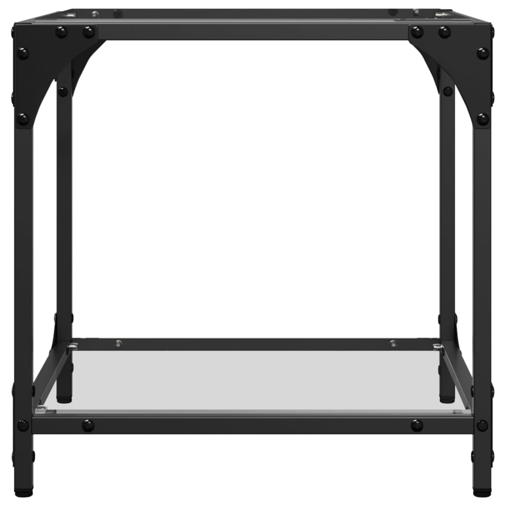  Coffee Tables with Glass Top, 2 Pcs., 40x40x40 Cm, Steel