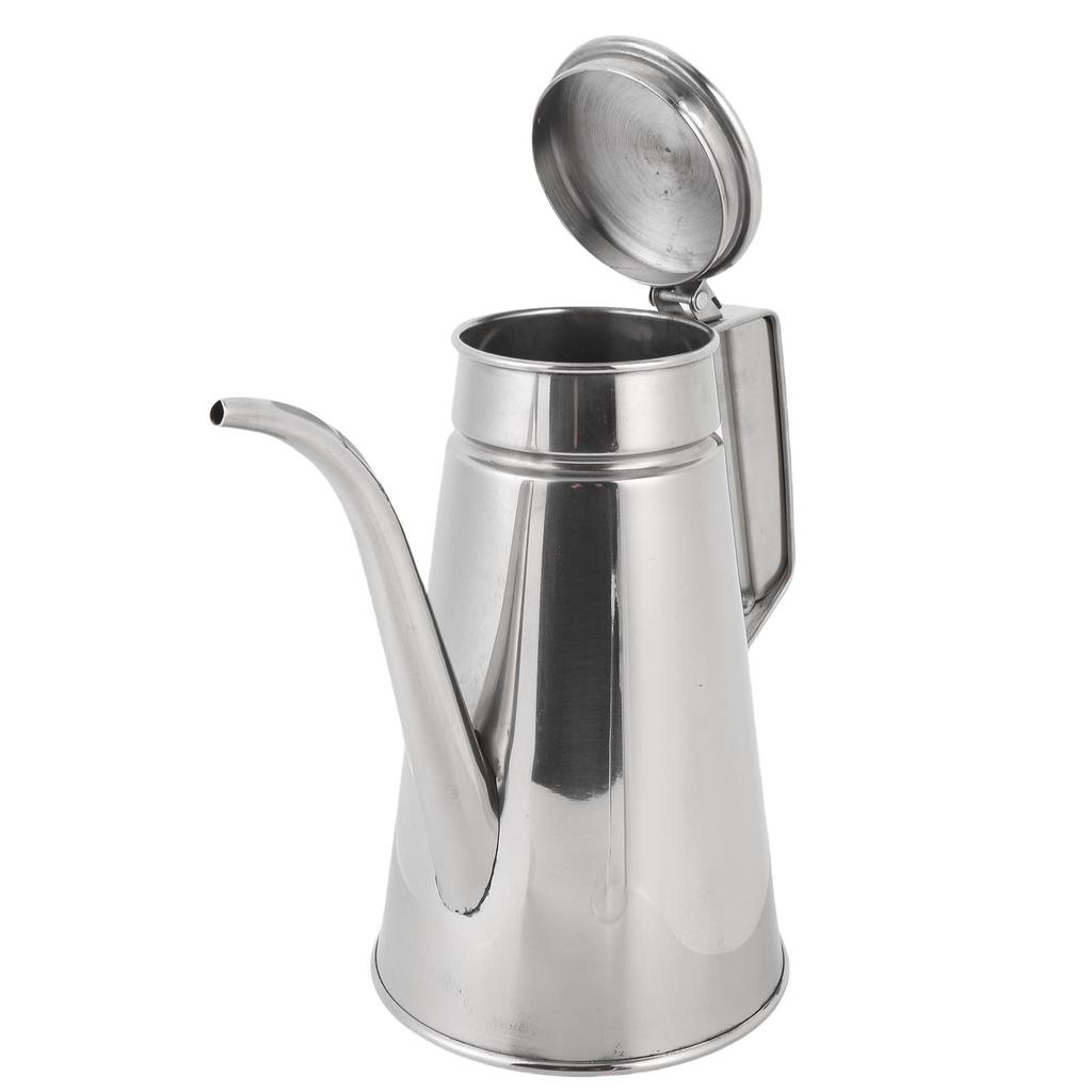 304 Stainless Steel Oil Pot Container with Lid Long Spout Leakproof Soy Sauce Vinegar Dispenser Oil
