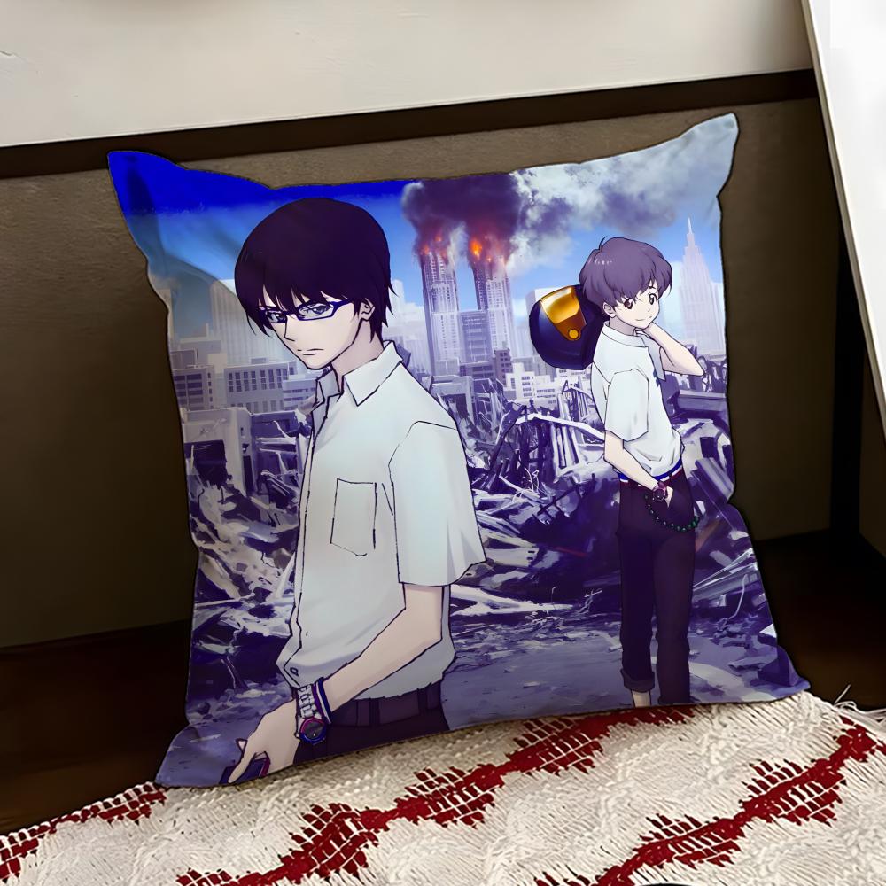 Anime Zankyou no TTerror Cushion Cover Reversible Soft Durable Pillow Cover Home Car MultiScene Use for Daily Comfort