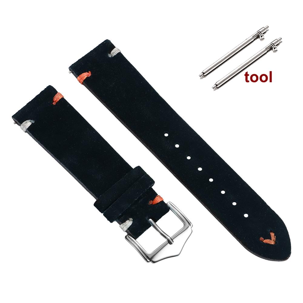 Soft Suede Watch Strap 22mm 18mm 20mm for Omega for Rolex Quick Release Calfskin Bracelet for Women Men Wristband Hand Sewn Band