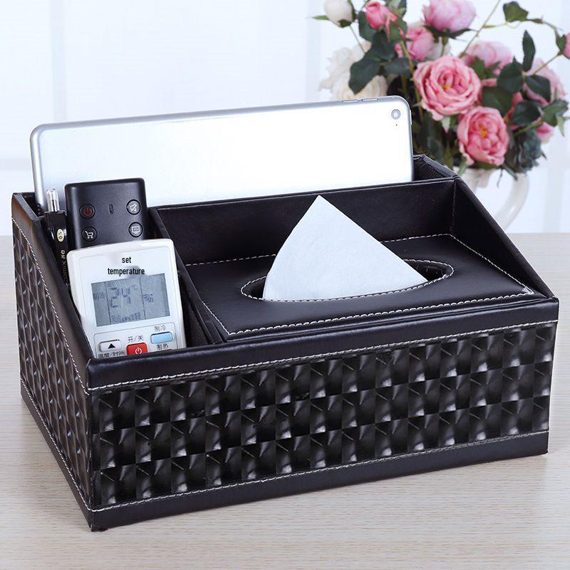 Multi-functional Tissue Box with Remote Control Storage for Living Room