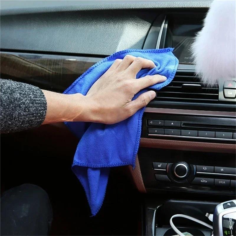 5pcs Ultra Fine Fiber Car Wash Towel, Household Cleaning Cloth, Car Detail Polishing Cloth, Water Absorbing Drying Cleaning Tool