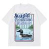 2026 FrühlingSommer Dummer Kanadischer Wolf Vogel Lustiger Emoji Aufdruck Mode Baumwoll-T-Shirts für Herren und Damen